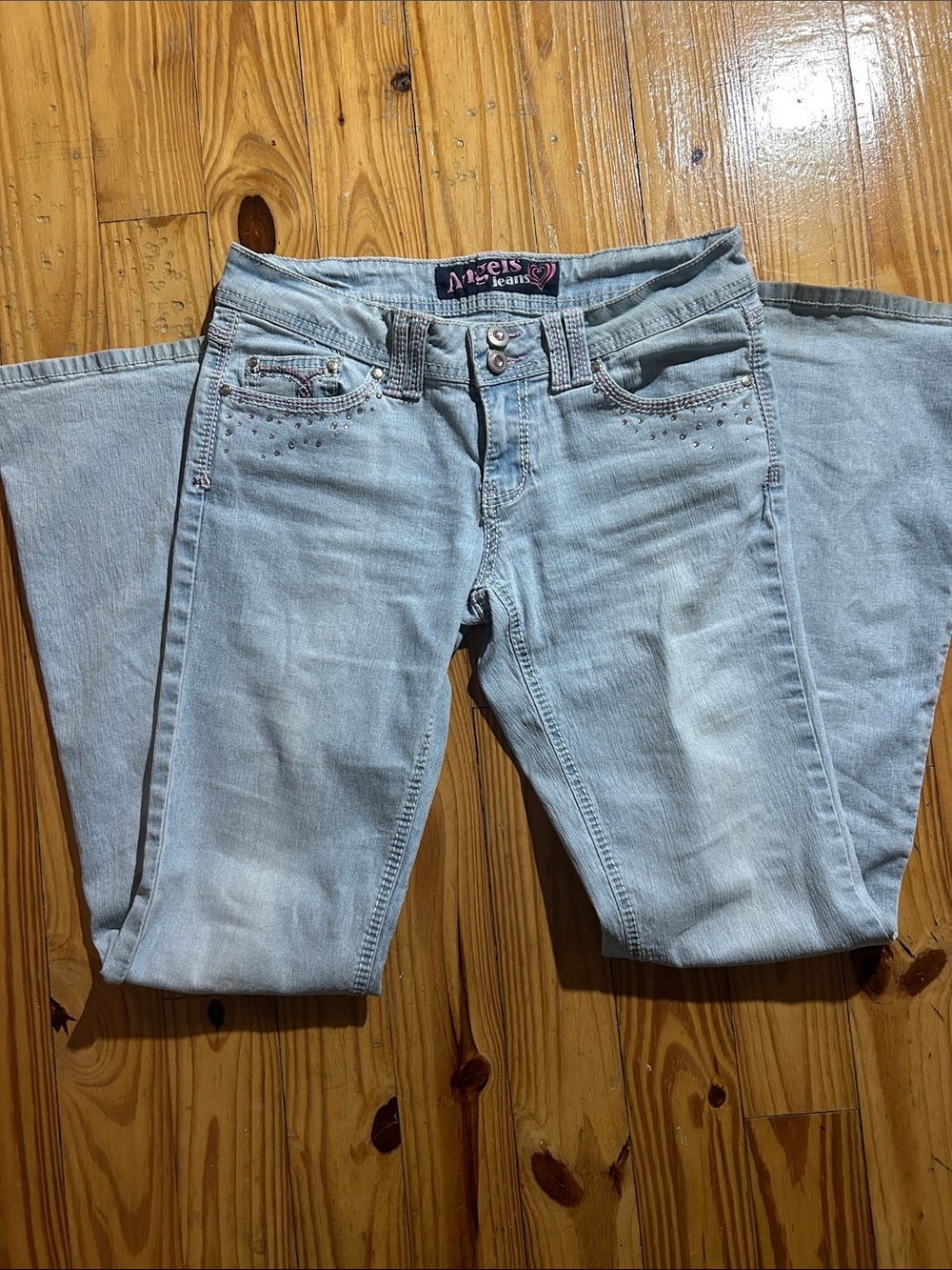 Vintage Angels Jeans Light Blue Flare Wide-Leg Jeans